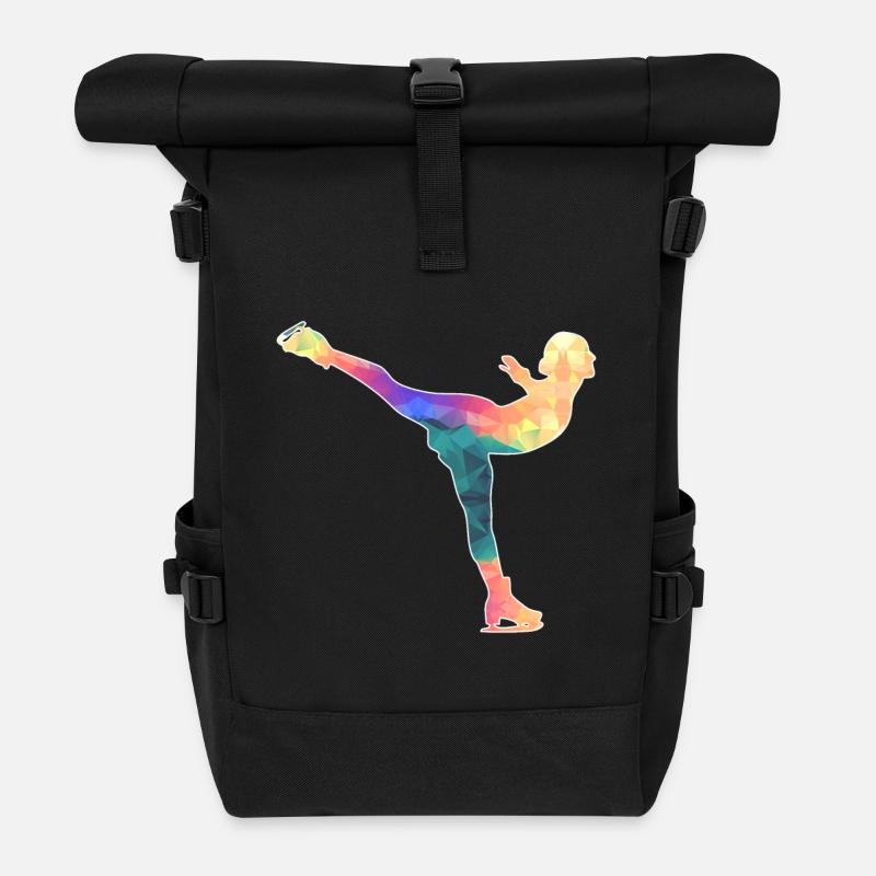 Ice Skater / Figure Skater / Figure Skating - Roll Top Backpack - black