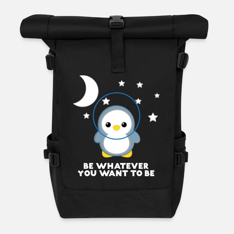 Pinguin - Pinguine - Pinguinmotiv - Be Yourself - Rolltop Rucksack - Schwarz