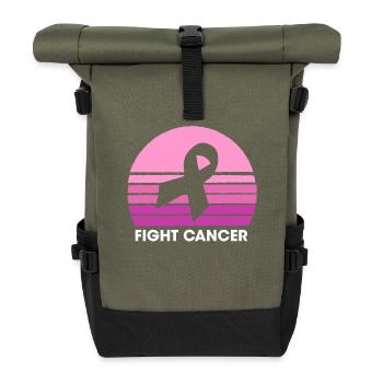 Breast cancer - Roll Top Backpack - olive/black - Front