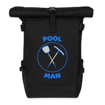 Pool man - Rolltop Rucksack - Schwarz - Vorne
