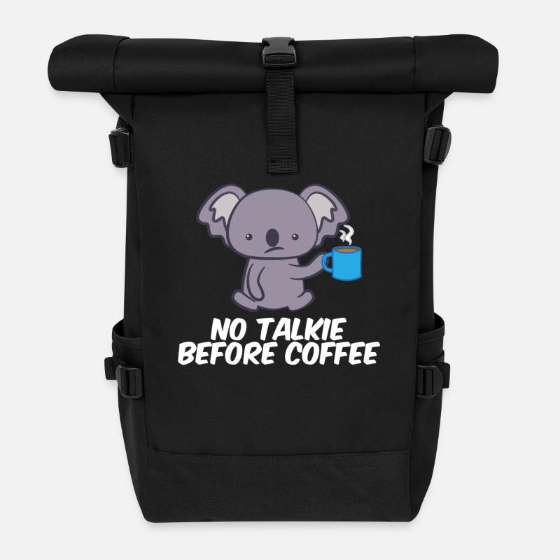Koala - Koalas - Koala T-Shirt - Kaffee - Rolltop Rucksack - Schwarz