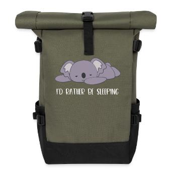 Koala - Koalas - Koala T-Shirt - Schlafen - Rolltop Rucksack - Olive/Schwarz - Vorne