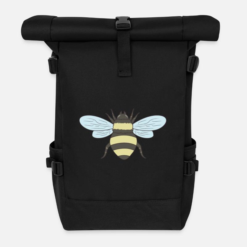 Abeille - Sac à dos roll top - noir