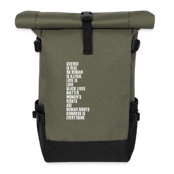 Human Rights Oppression Racism Homo - Roll Top Backpack - olive/black - Front