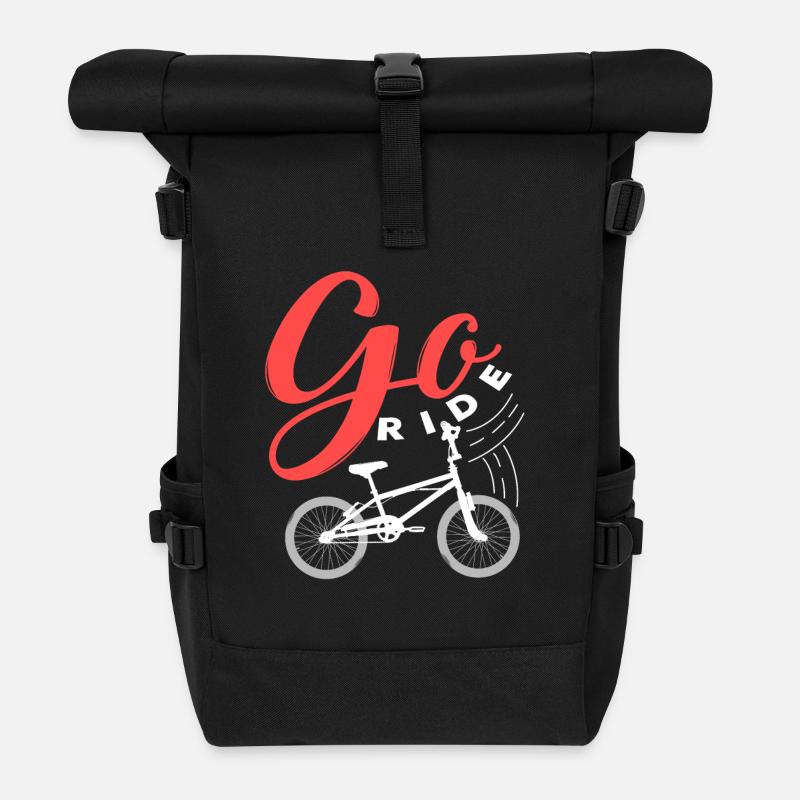 Fahrrad Geschenk Hobby Sport Damenrad - Rolltop Rucksack - Schwarz