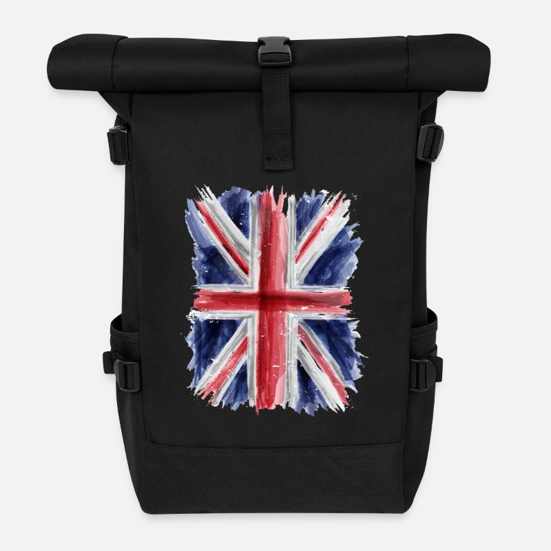 Britische Flagge - Rolltop Rucksack - Schwarz