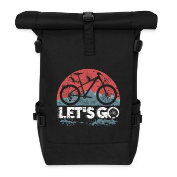 Mountain Bike Bicycle Trail Downhill Terrain - Roll Top Backpack - black - Front