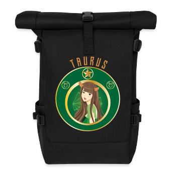 Zodiaque - Horoscope - Taureau - Cadeaux - Sac à dos roll top - noir - Devant