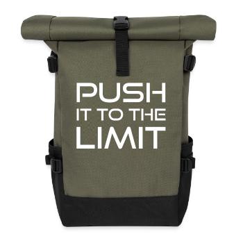 Sport push-ups to the limit Extremely muscular - Roll Top Backpack - olive/black - Front
