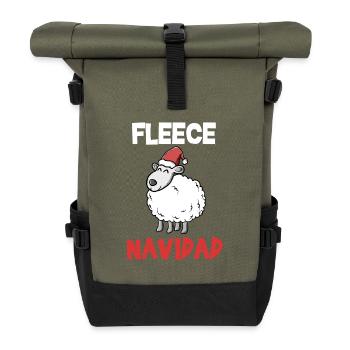 Fleece Navidad sweet sheep Christmas gift - Roll Top Backpack - olive/black - Front
