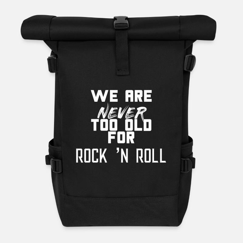 ROCK AND ROLL - Rolltop Rucksack - Schwarz