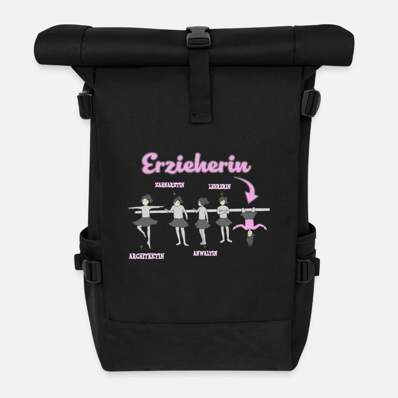 Erzieherin Traumjob - Rolltop Rucksack - Schwarz
