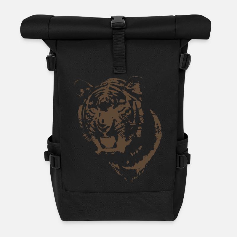 tigre - Sac à dos roll top - noir