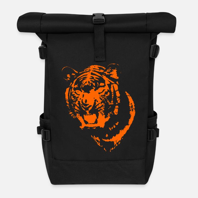 tigre - Sac à dos roll top - noir