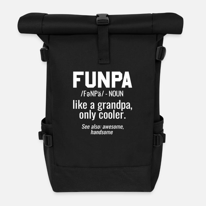 Funny grandpa Funpa - Roll Top Backpack - black
