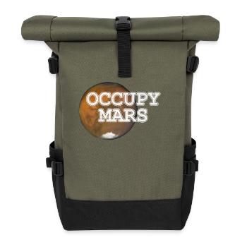 Mars Occupy Mars colonization of Mars - Roll Top Backpack - olive/black - Front