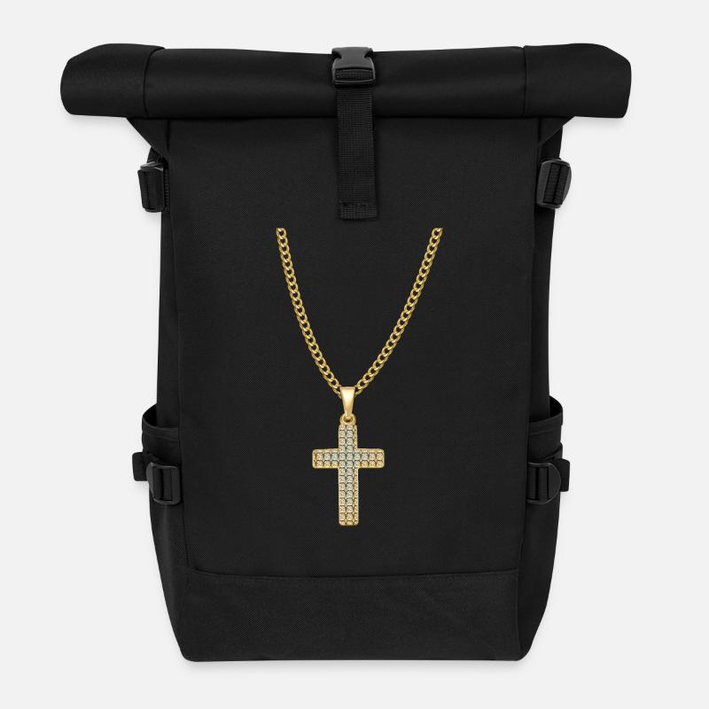 Halskette Jesus Christus Kreuz Geschenk - Rolltop Rucksack - Schwarz