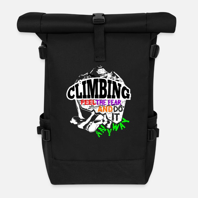 Klettern Inspiration - Rolltop Rucksack - Schwarz