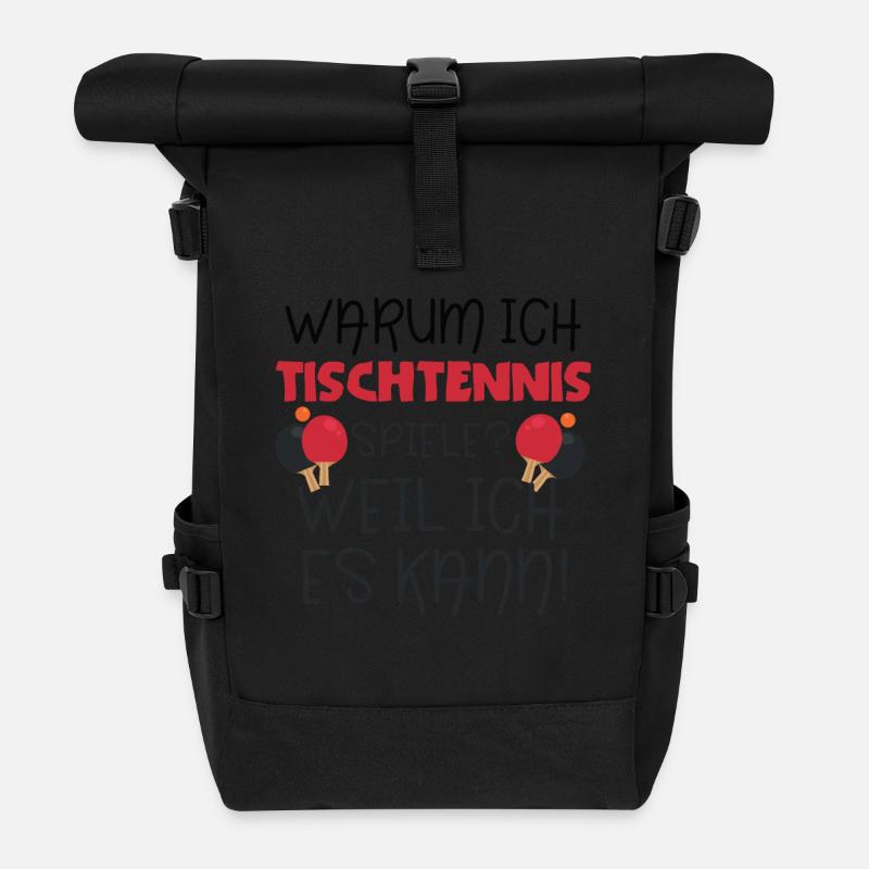 Tischtennis - Rolltop Rucksack - Schwarz