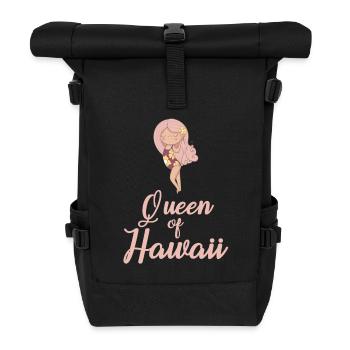 Queen of Hawaii - Rolltop Rucksack - Schwarz - Vorne