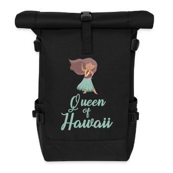 Königin von Hawaii - Rolltop Rucksack - Schwarz - Vorne