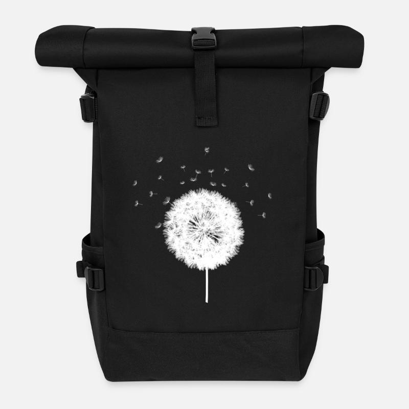 Dandelion gift Dandelion flower nature - Roll Top Backpack - black