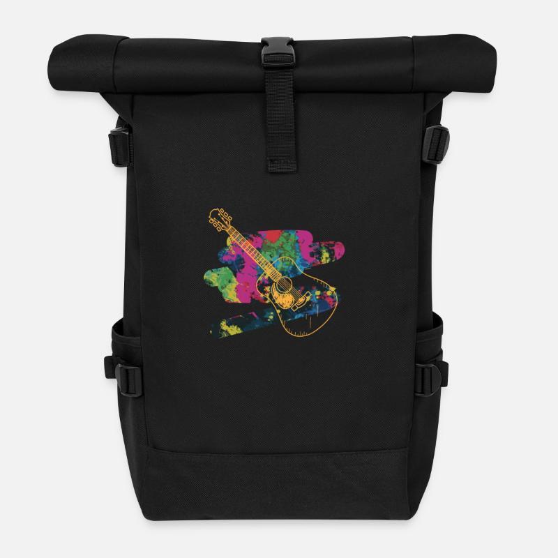 guitare acoustique - Sac à dos roll top - noir