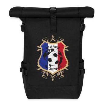 France Flag National Colours Paris Football - Roll Top Backpack - black - Front