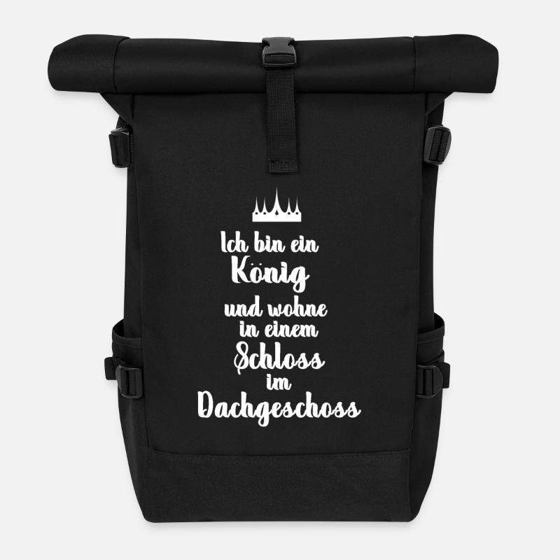 Einzug Geschenk erste Wohnung WG Auszug Bude - Rolltop Rucksack - Schwarz