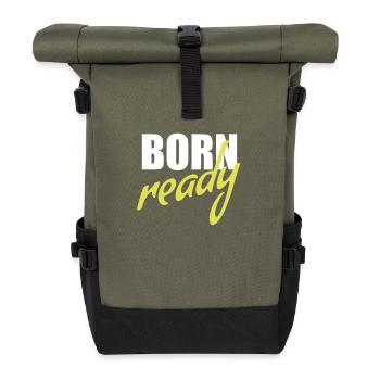 Born ready - Roll Top Backpack - olive/black - Front