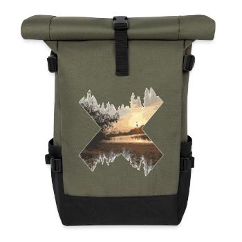 X-Landscape Coucher de soleil - Sac à dos roll top - olive/noir - Devant