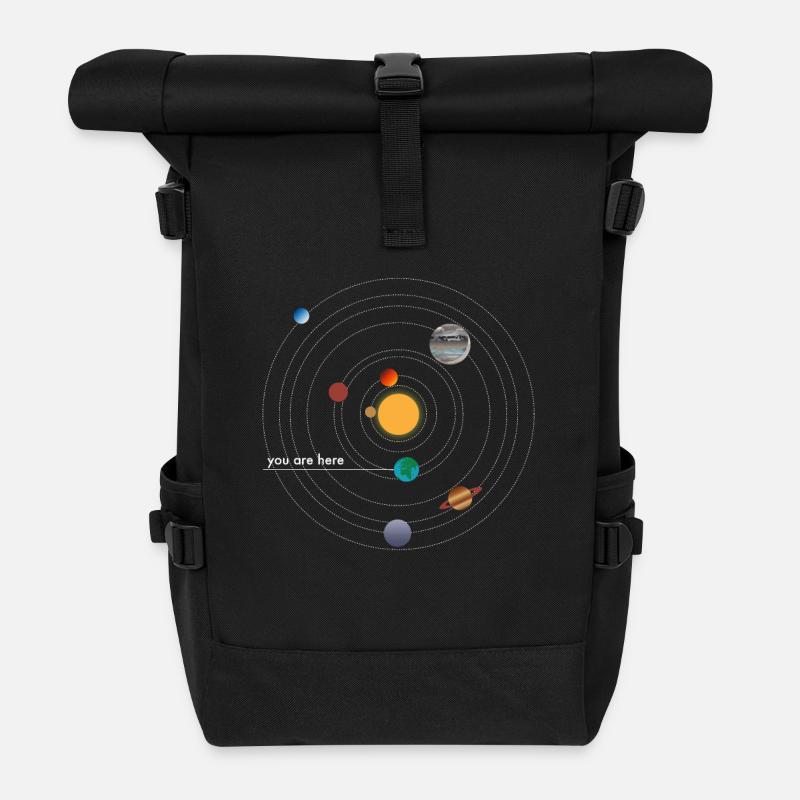 Sonnensystem - Rolltop Rucksack - Schwarz