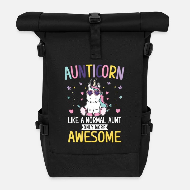 Aunticorn like a normal Aunt only more awesome - Roll Top Backpack - black