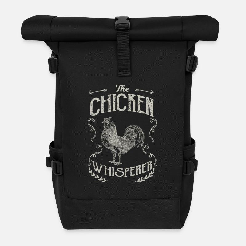 Huhn Der Hühnerflüsterer - Rolltop Rucksack - Schwarz