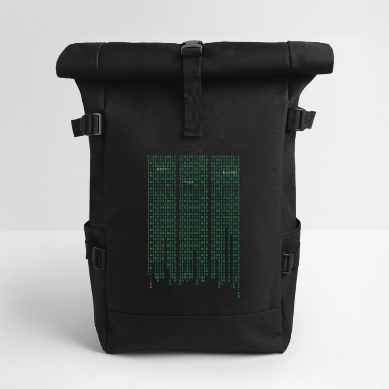 Matrix code Roll Top Backpack