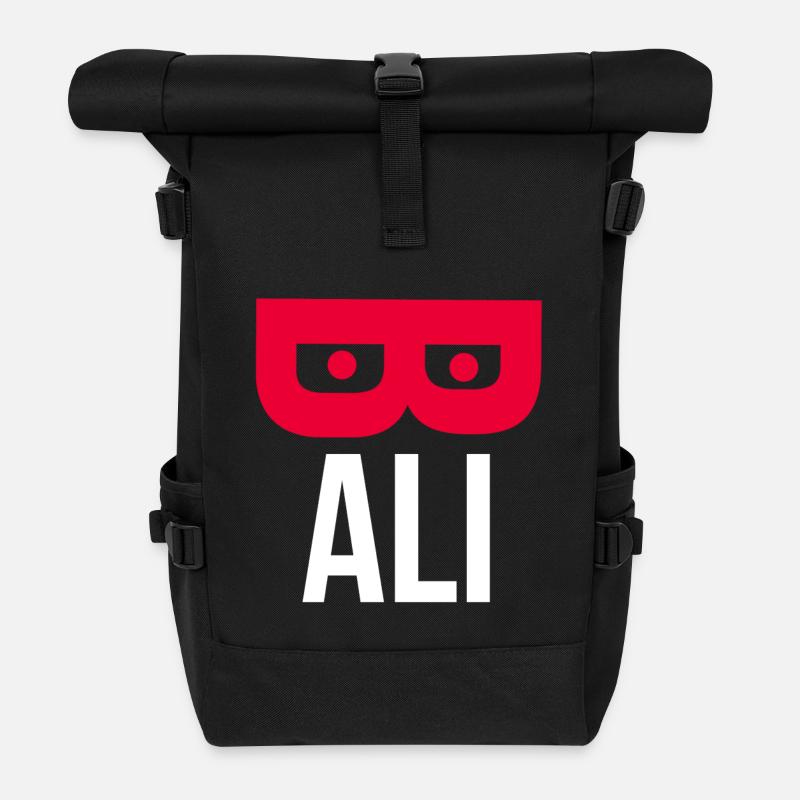 Traditionsreiches Bali Souvenir T-Shirt - Rolltop Rucksack - Schwarz