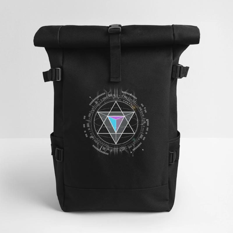 nerd cpu pyramid illuminati game wow hacker code Roll Top Backpack