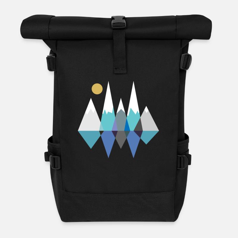 Berge - Rolltop Rucksack - Schwarz