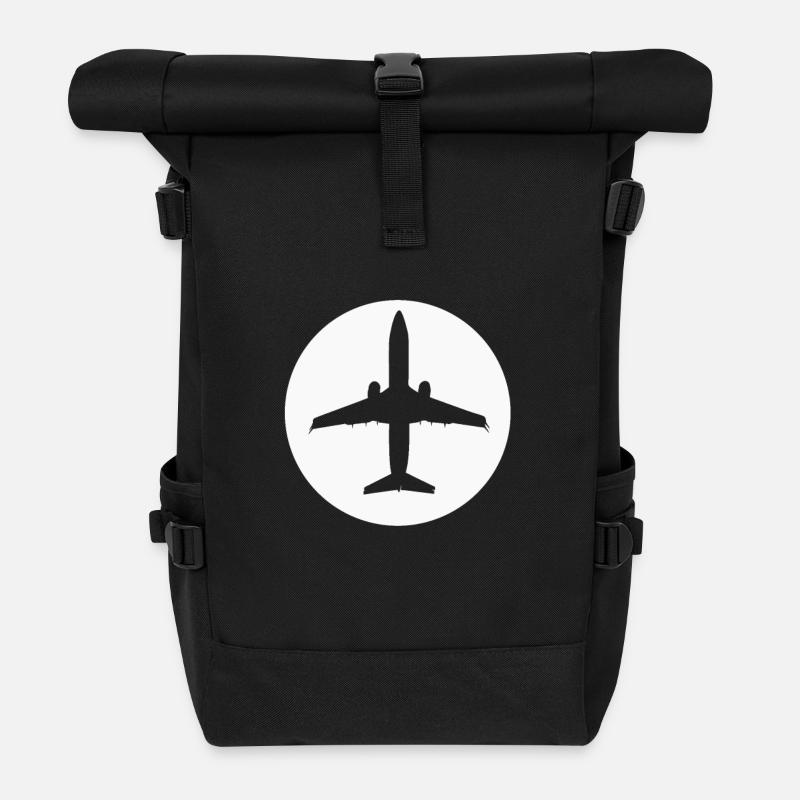 Cadeau avion avion - Sac à dos roll top - noir
