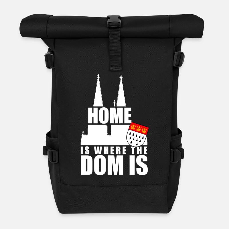 Köln Home Is Where The Dom Is Kölner Karneval Köln - Rolltop Rucksack - Schwarz