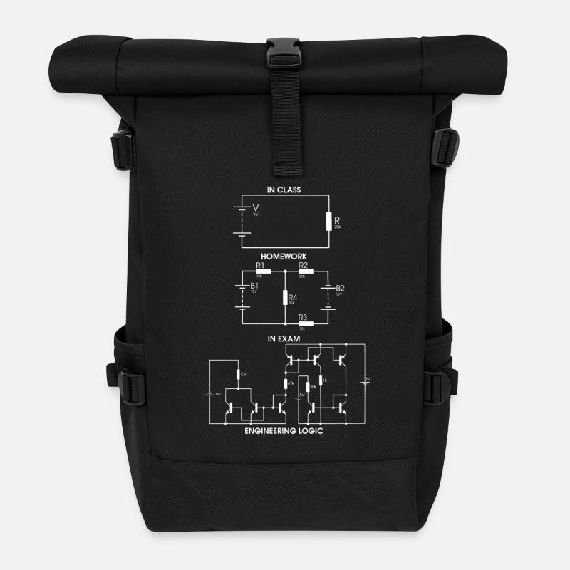 Widerstand Elektrotechnik Prüfung Lustig Geschenk - Rolltop Rucksack - Schwarz
