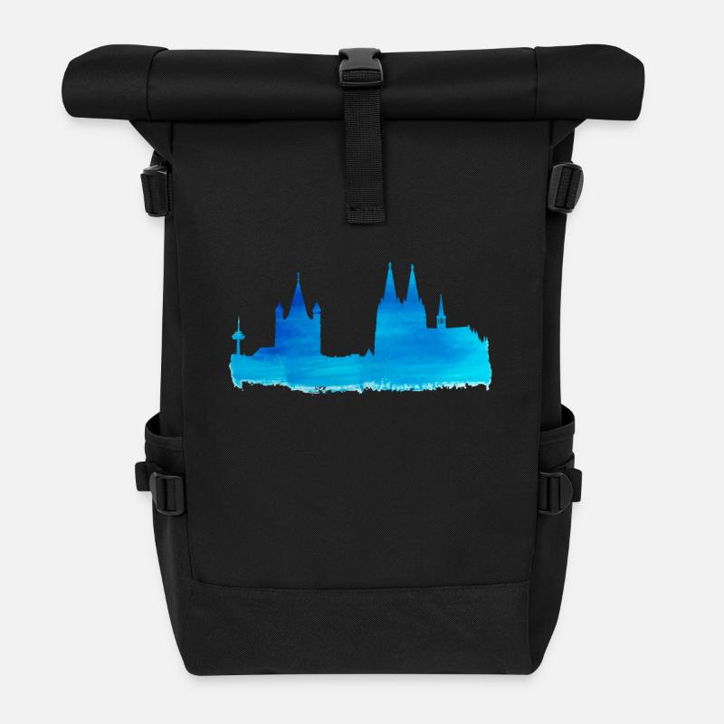 Köln Skyline Kölner Dom Home Dome Karneval Kölsch - Rolltop Rucksack - Schwarz