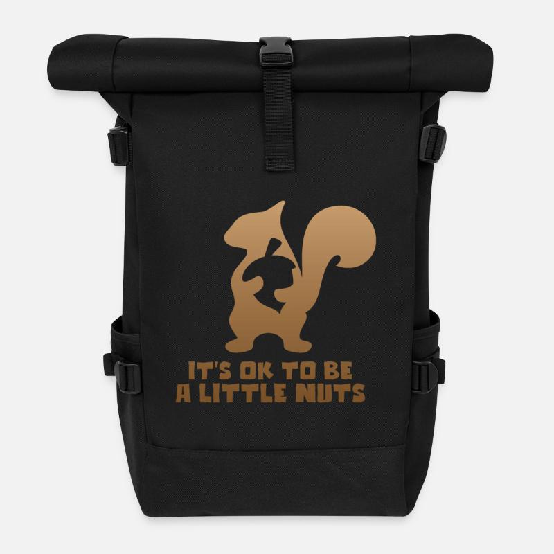 Eichhörnchen - Rolltop Rucksack - Schwarz
