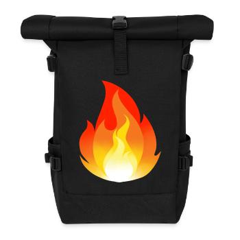 Feuer Inferno Flamme Cartoon Inferno Brand feurig - Rolltop Rucksack - Schwarz - Vorne