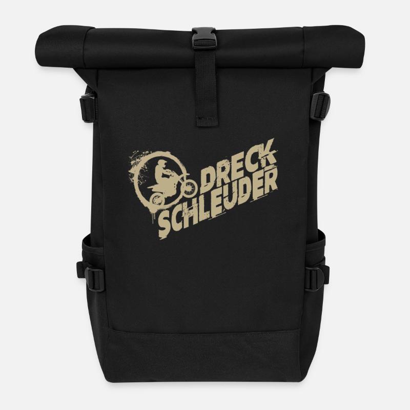 Motocross Motorrad Geschenk - Rolltop Rucksack - Schwarz