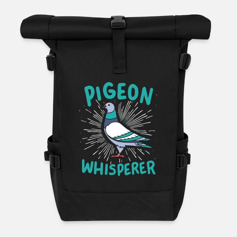 Pigeon Pigeon Whisperer - Roll Top Backpack - black