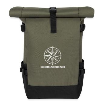 Geocaching - Rolltop Rucksack - Olive/Schwarz - Vorne