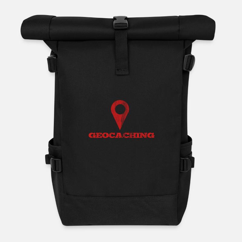 Geocaching - Rolltop Rucksack - Schwarz