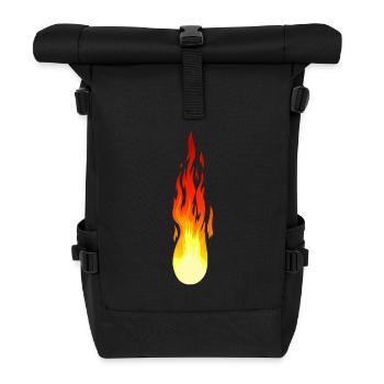 Komet Flamme Feuer Inferno Flamme feurig - Rolltop Rucksack - Schwarz - Vorne