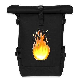 Flame flames Fire burning Fire brigade - Roll Top Backpack - black - Front